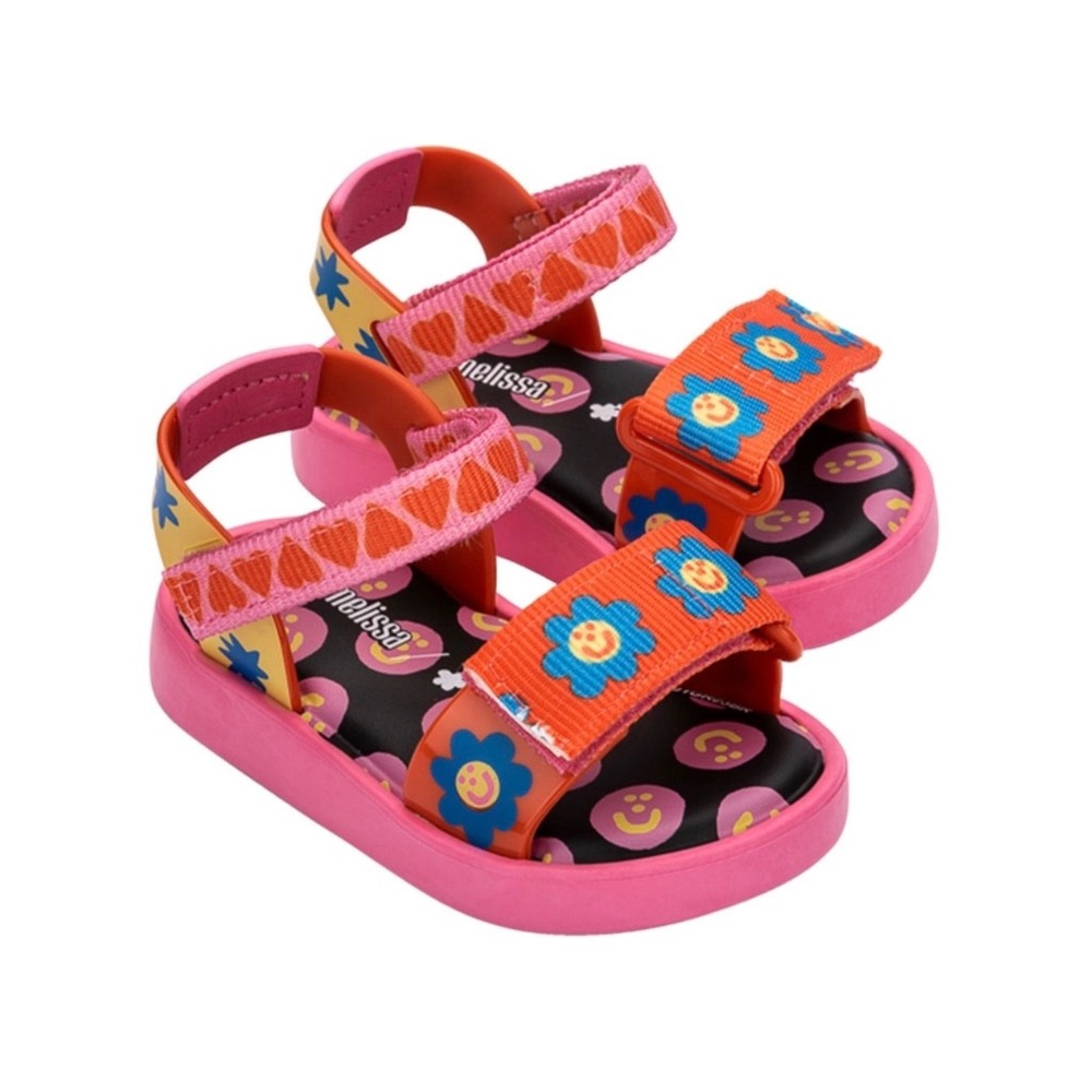 Kids‎ Mini Melissa Fabula Pula Pula sandals vibrant multi-color playful floral 6